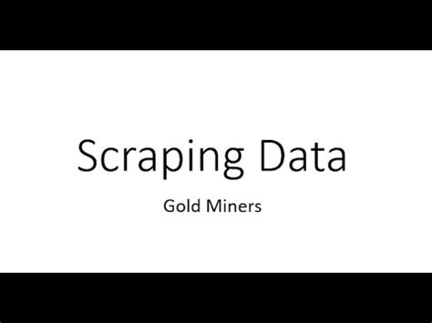 Stock Screener Ep Scraping Data To Excel For Gold Miners Youtube