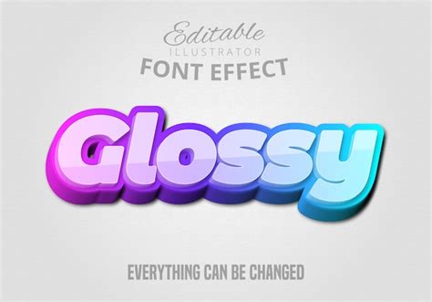 Premium Vector Glossy Text Editable Font Effect