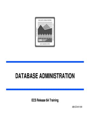 Fillable Online Edhs1 Gsfc Nasa DATABASE ADMINISTRATION NASA Edhs1