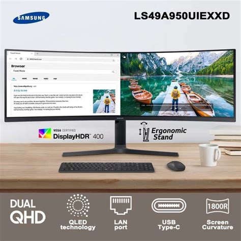 Jual Samsung Ls49a950u 49 1800r Curved Dual Qhd Monitor With 32 9 Super