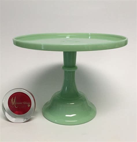 Mosser Glass 12 Round Pedestal Cake Stand Plate Jade Jadeite Milk Green 24012j Pedestal Cake