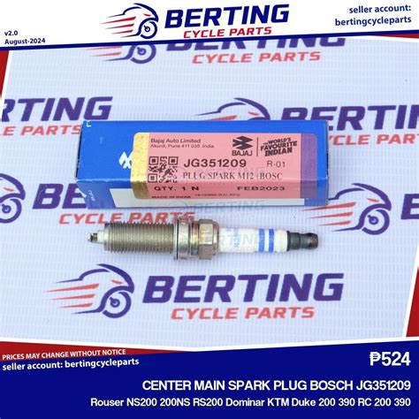 CENTER MAIN SPARK PLUG BOSCH Rouser NS200 200NS RS200 Dominar KTM Duke