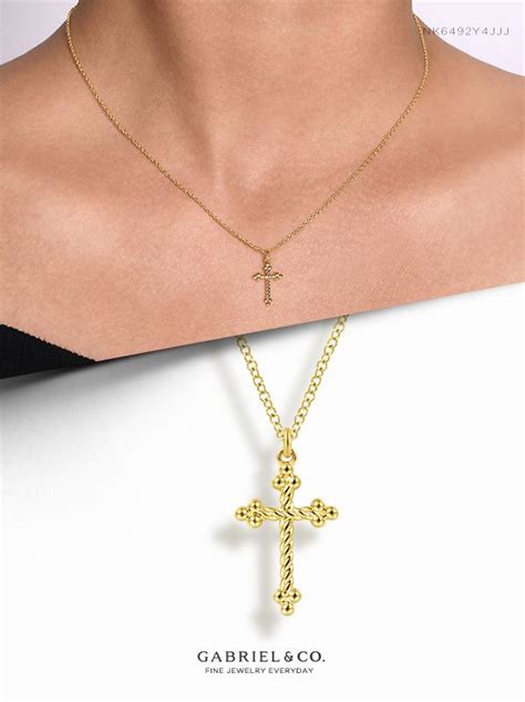 Shop 14k Yellow Gold Bujukan Twisted Rope Cross Pendant Necklace Shop