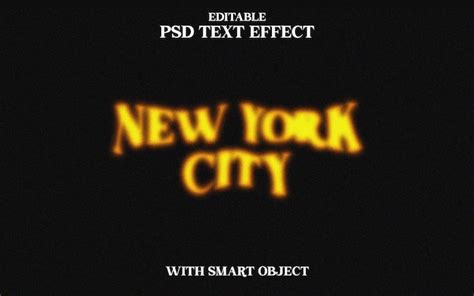 Un Effet De Texte Psd Gratuit Fond Noir Avec Les Mots New York City