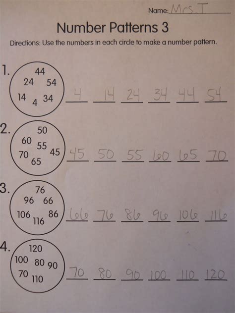 Number Patterns Examples With Answers