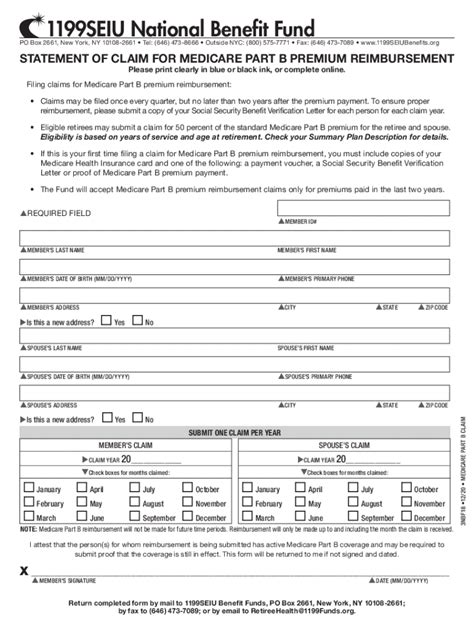 Medicare Part B Reimbursement Form 2023 Printable Forms Free Online