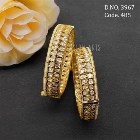 Brass Wedding Wear Fusion Arts Antique Matt Gold Openable Bangles At Rs