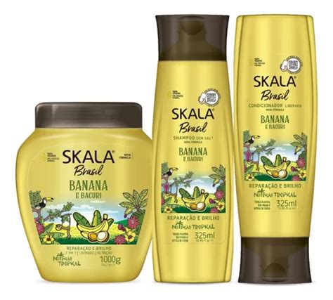 Shampoo Condicionador Creme 2em1 Banana E Bacuri Kit Skala