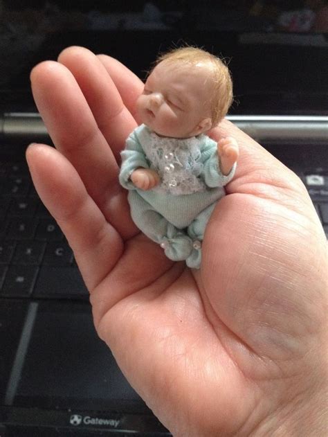 Ooak Polymer Clay Miniature Baby Art Doll Clay Baby Polymer