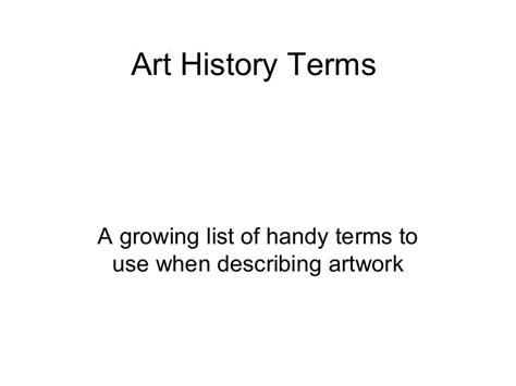 art history terms