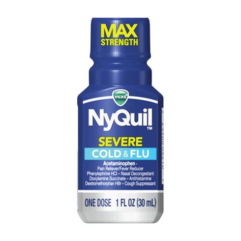 Vicks Nyquil Severe Cold Flu Liquid Oz Ptl One