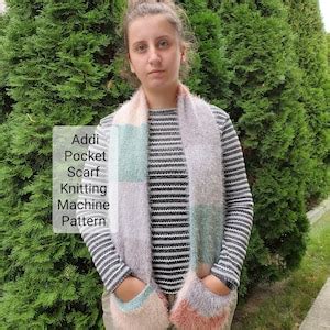 Pocket Scarf Addi Knitting Machine Pattern Sentro Circular Knitting