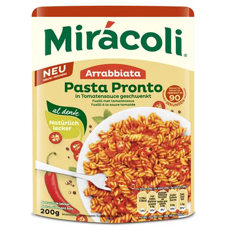 Miracoli Pasta Pronto Pasta Tomaten And Arrabiata 200 Gr Delhaize