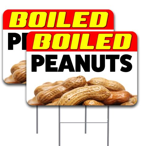 2 Pack Boiled Peanuts Yard Sign 16 X 24 Double Sided Print With