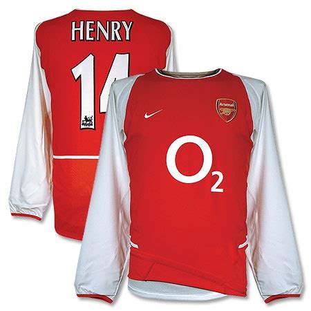 Camisetas de Arsenal: Foto de la camiseta local blanco y rojo de 2003-2004, manga larga