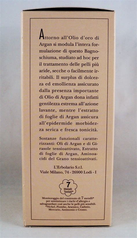 Lerbolario Bagnoschiuma Doccia Allolio Di Argan Ml Detergente