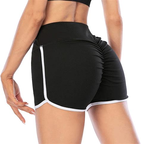 Zaiqun Scrunch Butt Shorts For Women High Waisted Yoga Shorts Ruched Butt Lifting Booty Shorts