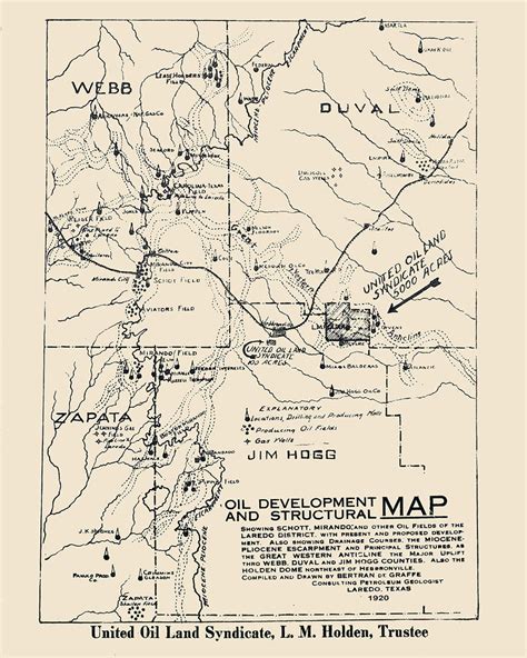 1920 Map of Laredo District Texas Oil Well Fields - Etsy