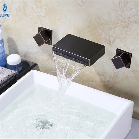 Ulgksd PCS Wall Mounted Waterfall Sink Faucet Bathtub Faucet Bathroom Faucet Hot And Cold Sink