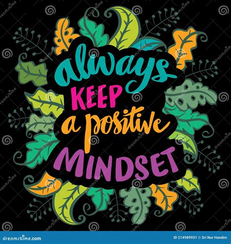 Always Keep A Positive Mindset Stock Vector Illustration Of Green