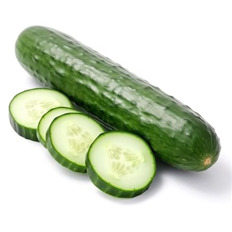 Premium Photo Cucumber Sliced Isolated On White Background