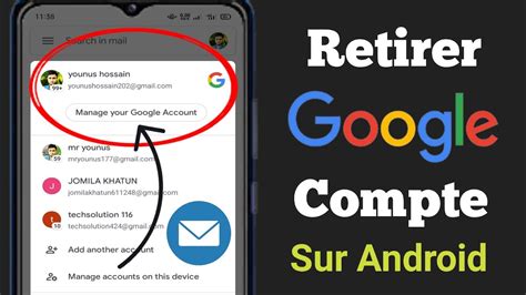 Comment supprimer le compte Gmail du téléphone Android 2024 Supprimer