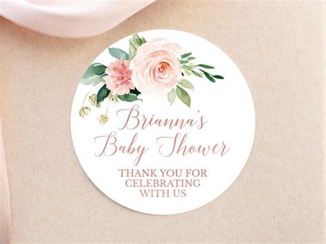 Baby Shower Stickers Printable Baby Shower Labels Template Rose Gold