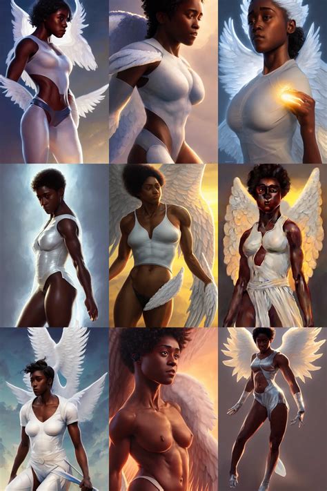 Tessa Thompson As A Heavenly Angel Anatomy Bathing Stable Diffusion