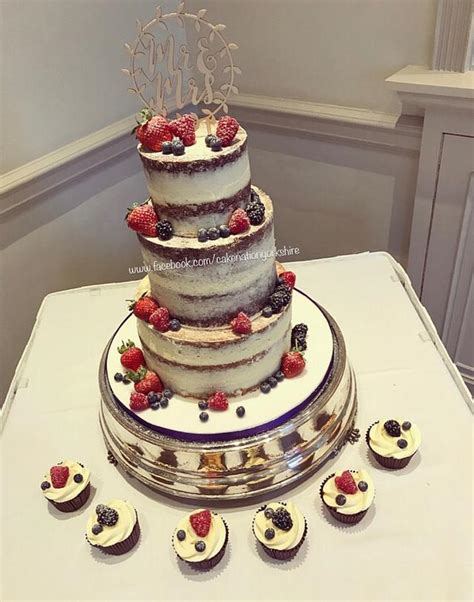 Naked Wedding Cake With Fruit Decorated Cake By Cake CakesDecor