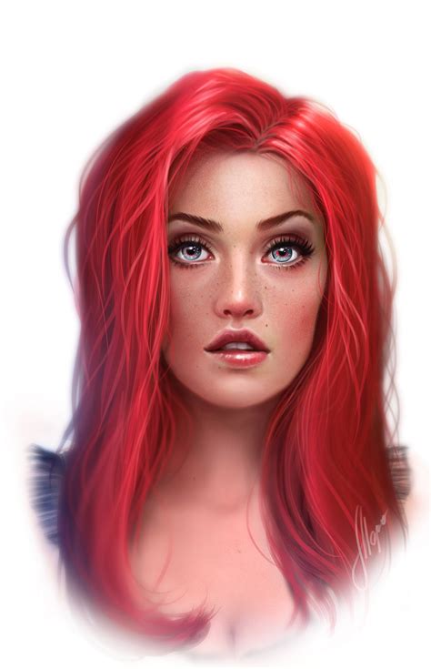 Digital Art арт рисунок девушка Girl Art Drawing Redhead Art