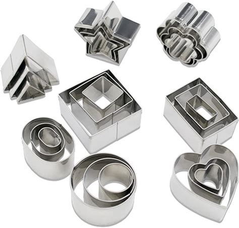 Homy Feel Mini Geometric Shaped Cookie Biscuit Cutter Set 24 Rectangle