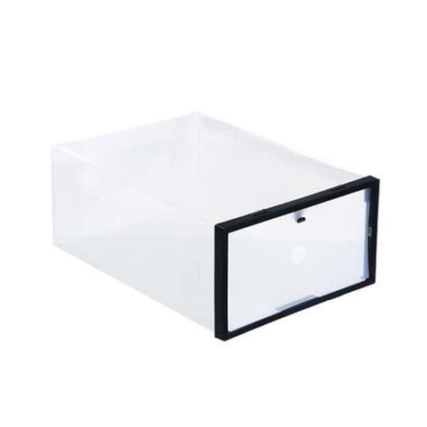 Foldable Clear Plastic Shoe Boxes Storage Organizer Stackable Tidy