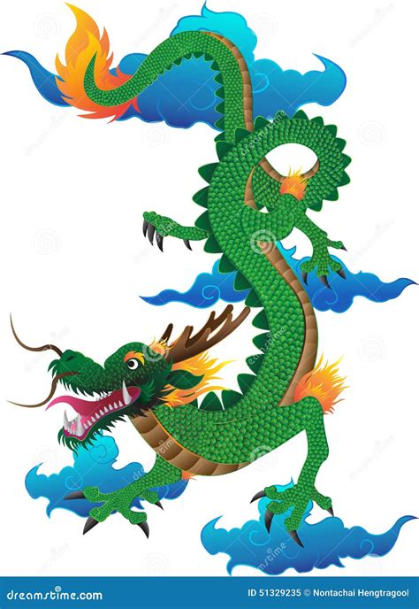 Green Dragon Stock Illustration Illustration Of Dragon 51329235