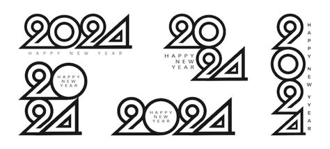 Premium Vector Number 2024 Set Happy New Year 2024 Celebration