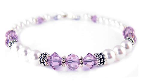 Alexandrite June Birthstone Bracelet Genuine Freshwater Pearl Crystal Swarovski Crystal