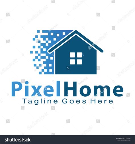 Pixel Home Logo Design Template Stock Vector Royalty Free 1477277600