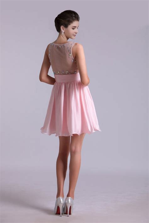 Lovely Homecoming Dresses A Line Scoop Chiffon Shortmini Online Jolilis