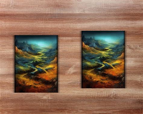 Abstract Surreal Landscape Greeting Cards Abstract Art Blank Cards Set