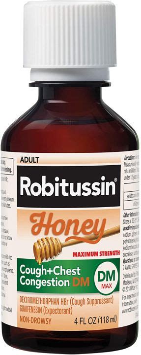 Robitussin Maximum Strength Honey Cough Chest Congestion Dm For