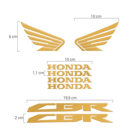 Kit Adesivos Moto Honda Cbr F Emblemas Dourado Sportinox