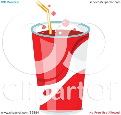 Royalty Free Rf Clipart Illustration Of Fountain Soda In A Red Cup