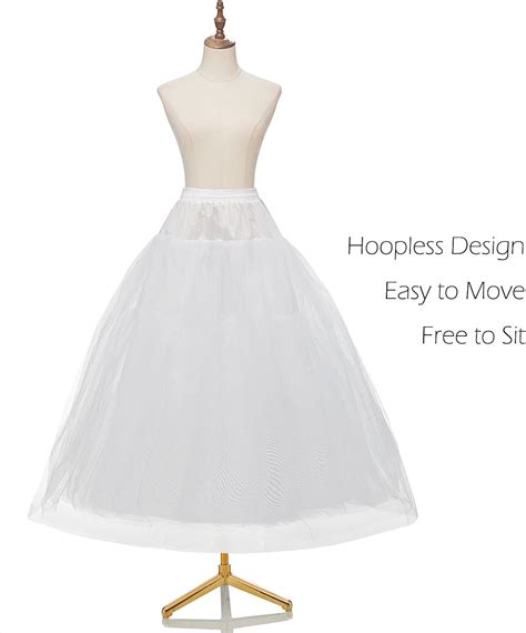 AWSALE Hoopless Petticoats Crinoline Slips Underskirt Floor Length For