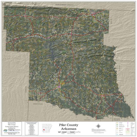 Pike County Arkansas 2020 Aerial Wall Map | Mapping Solutions