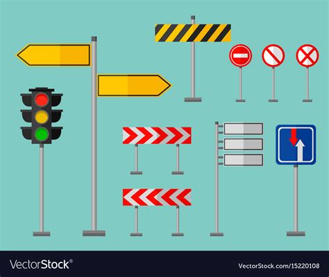 Road symbols traffic signs graphic elements Vector Image