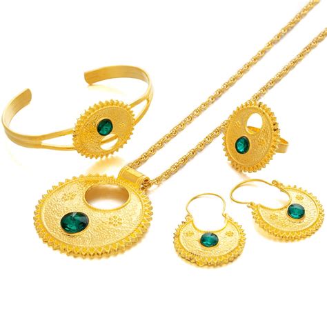 Best Ethlyn Jewelry Ethiopian Sets Necklace Bangle Earrings Free Size