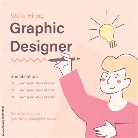 We Are Hiring Graphic Designer Creative People Artist Banner Template