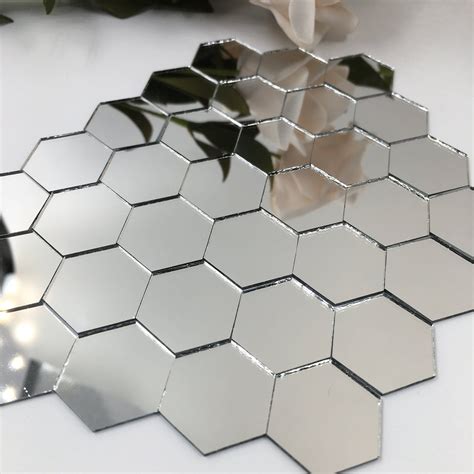 Hexagonal Craft Mirrors Mirror Mosaic Tiles Bulk Etsy Mosaic