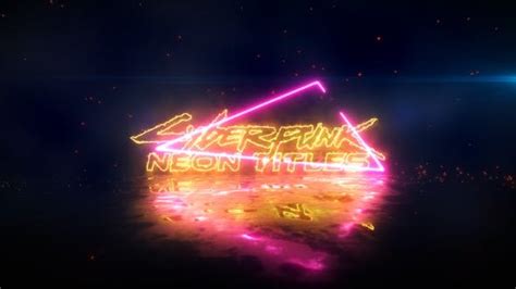 Ae模板赛博朋克霓虹灯火花粒子logo开场特效模板 Cyberpunk Neon Titles Cg资源网