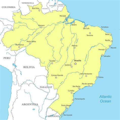 Político Mapa De Brasil Con Nacional Fronteras 25405977 Vector En Vecteezy