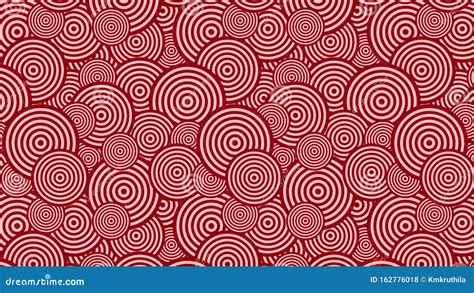 Red Seamless Overlapping Concentric Circles Background Pattern Stock